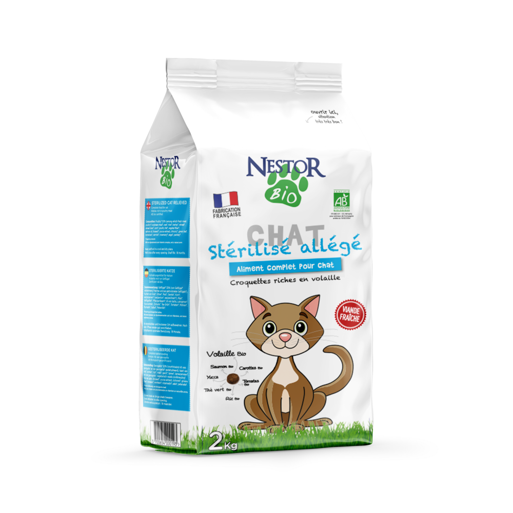 Croquettes bio à la volaille pour chat stérilisé 2kg