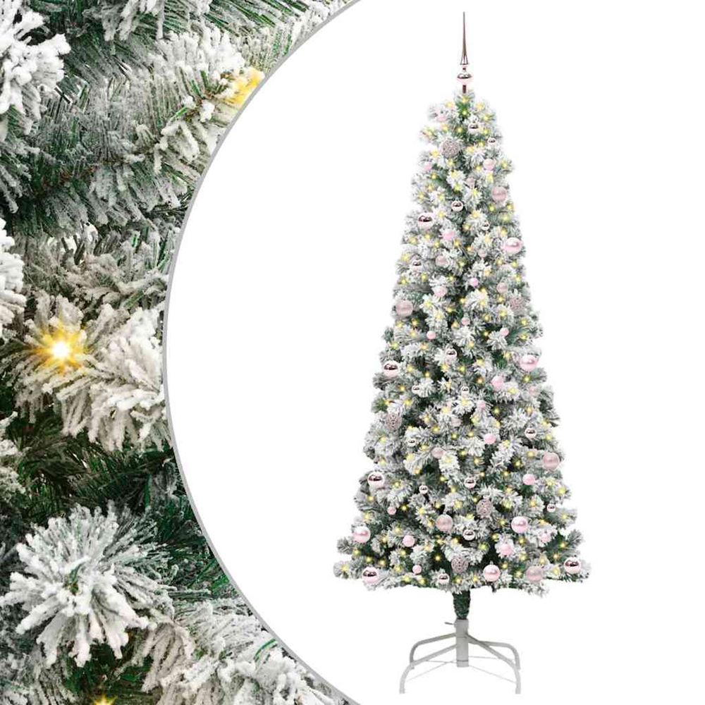 Sapin de noël artificiel à branches articulées vert et blanc