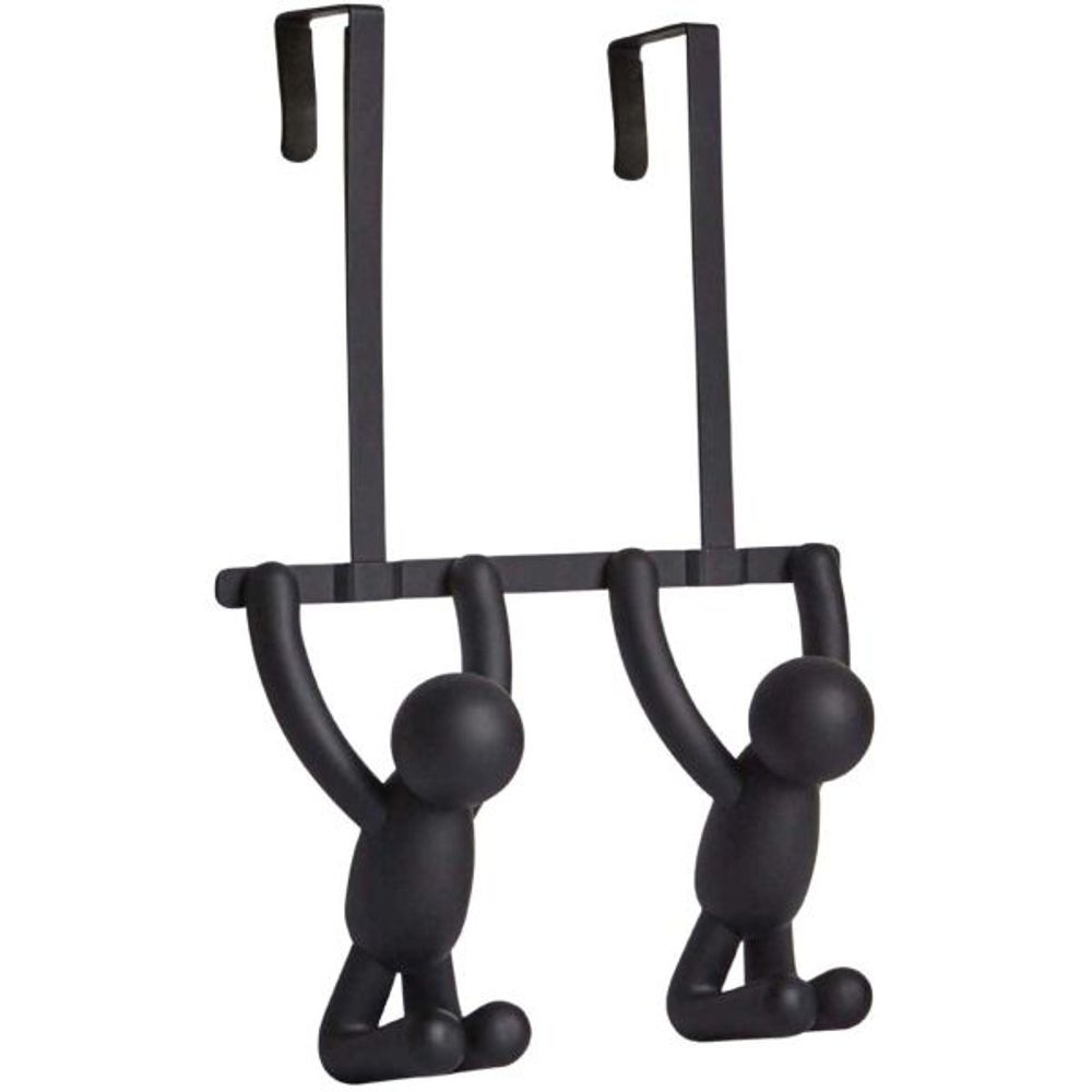 Patère double de porte buddy noir