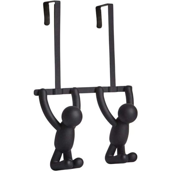 Patère double de porte buddy noir
