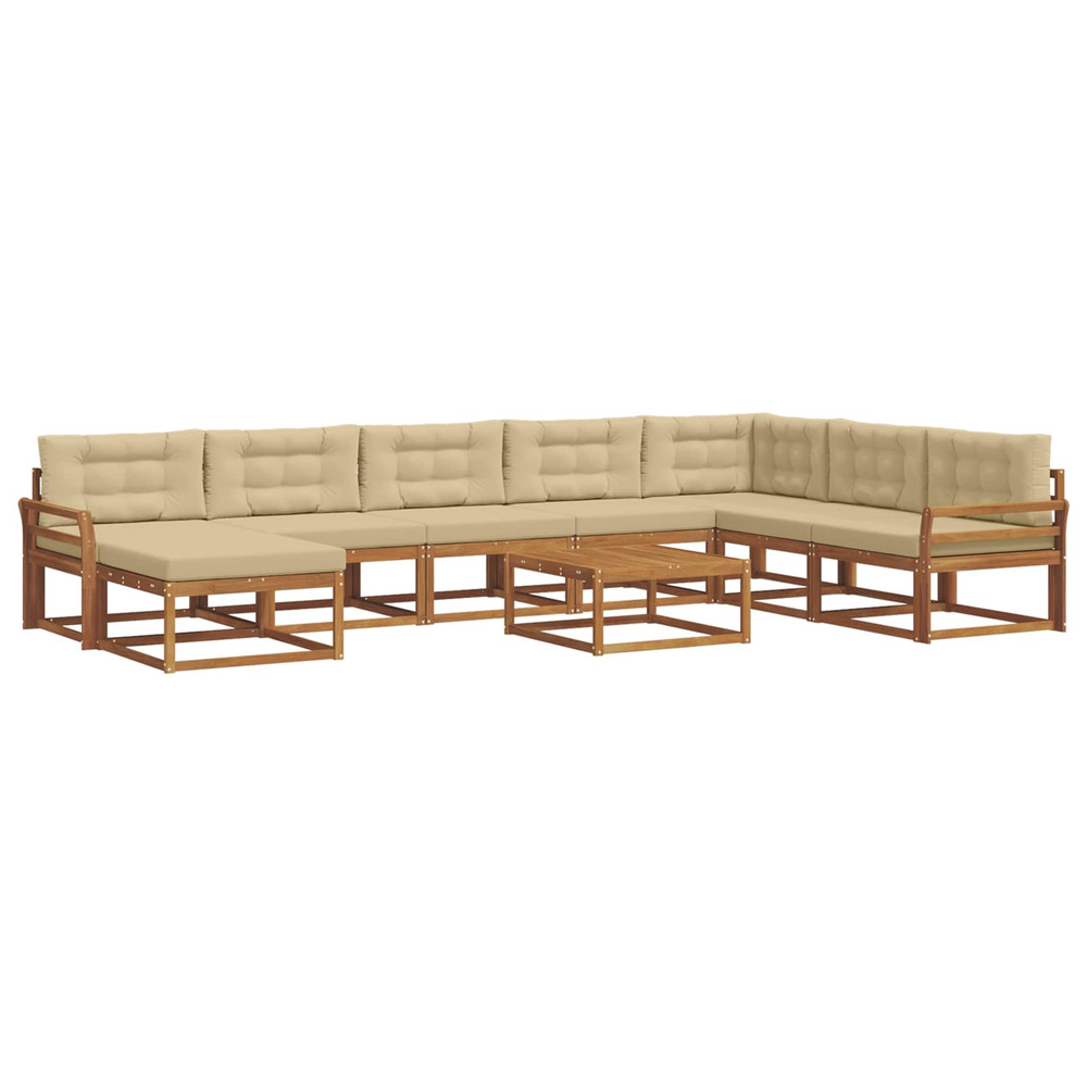 Ensemble de canapés d'extérieur 9 pcs naturel et beige