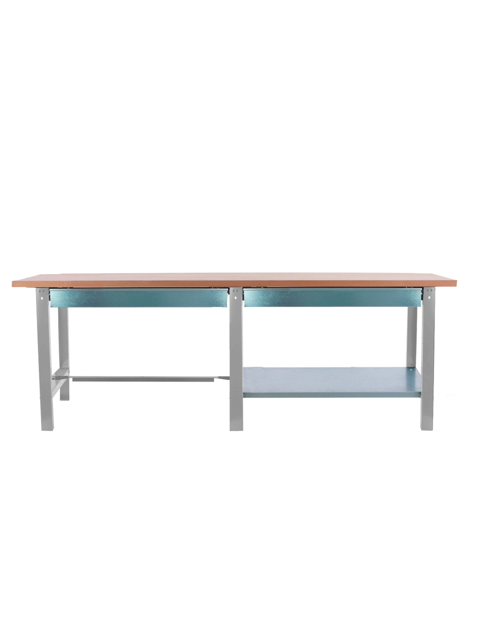 Etabli simonwork bt6 pro tandem laminate 2box 2600 gr/hêtre gris/hêtre 865x2600x750 - simonrack