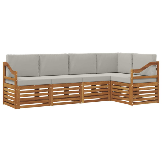 Ensemble de canapé d'angle 5 pcs gris naturel et clair