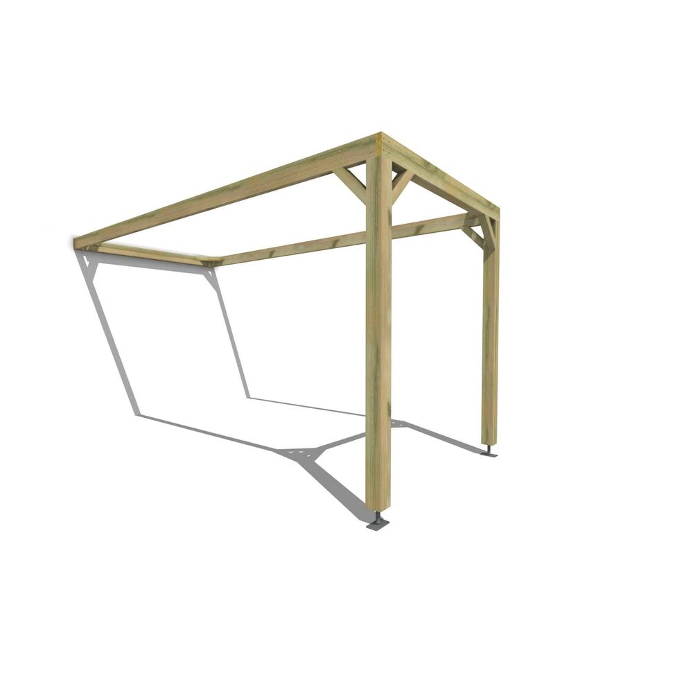 Pergola bois • 2m x 5m • adossée • cadre simple • livraison comprise