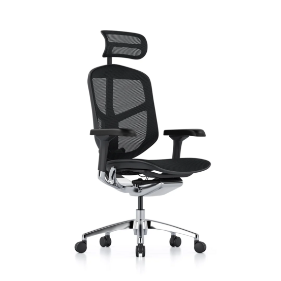 Confort profitez du fauteuil de bureau classique comfort - maille - noir - avec appui-tête