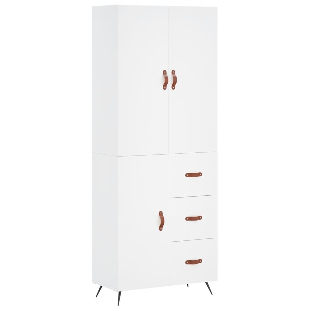 Buffet bahut commode armoire meuble de rangement organisateur cuisine salle de séjour salon haut 69,5 x 34 x 180 cm bois d'in