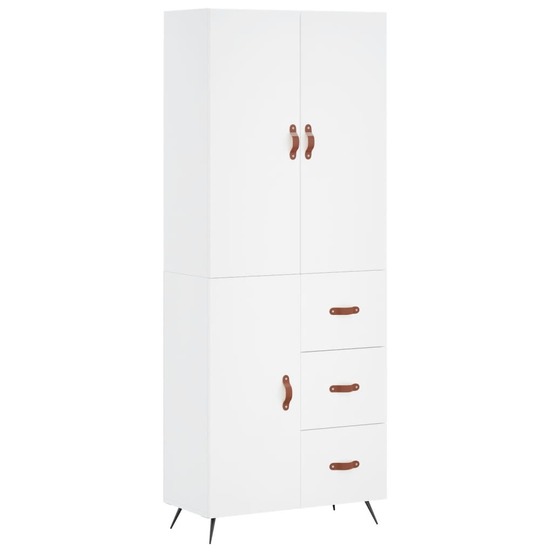 Buffet bahut commode armoire meuble de rangement organisateur cuisine salle de séjour salon haut 69,5 x 34 x 180 cm bois d'in