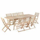 Ensemble table et 8 chaises mola extensible 160/220cm bois d'acacia