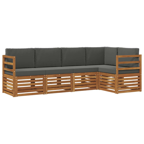 Ensemble de canapé d'angle 5 pcs naturel et anthracite