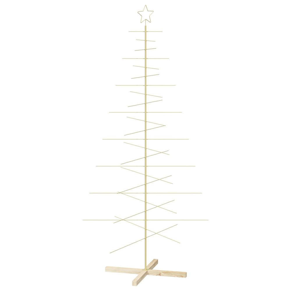 Sapin de noël en métal avec support kuopio 210 cm acier doré