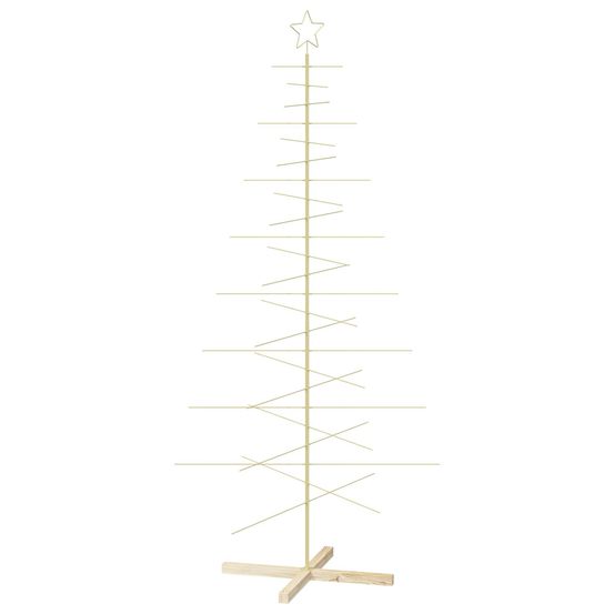 Sapin de noël en métal avec support kuopio 210 cm acier doré