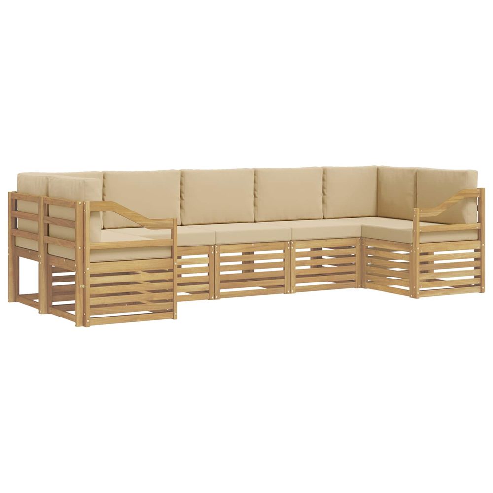 Ensemble de canapés d'extérieur 7 pc blanc et beige polyester