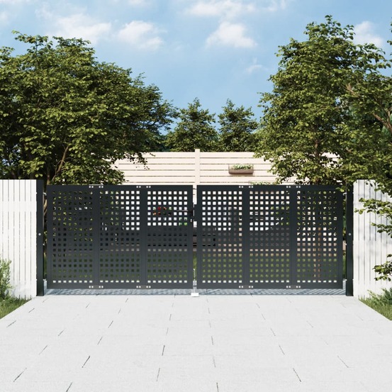 Portail de jardin anthracite 300x75 cm acier