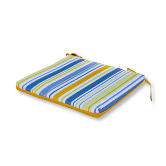 Lot de 4 galettes de chaise motif rayures solaires 35x35 cm