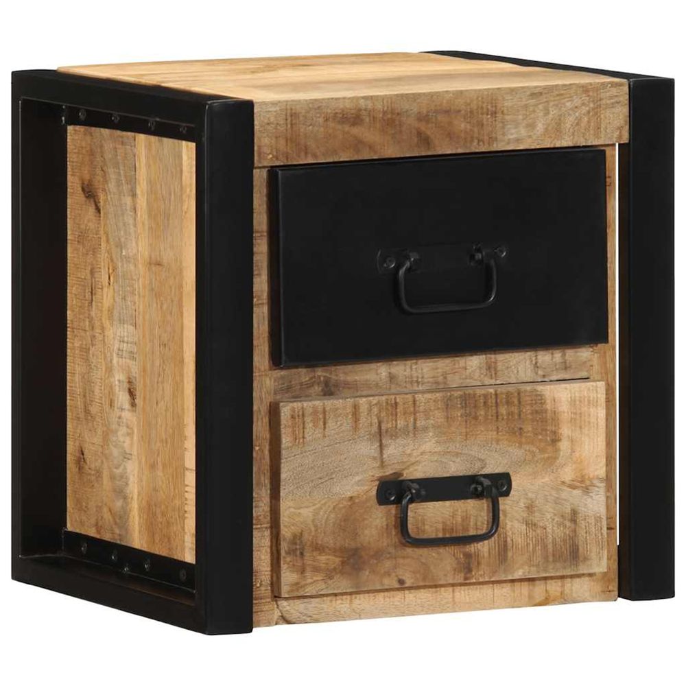 Table de chevet 40x35x40 cm bois massif de manguier brut