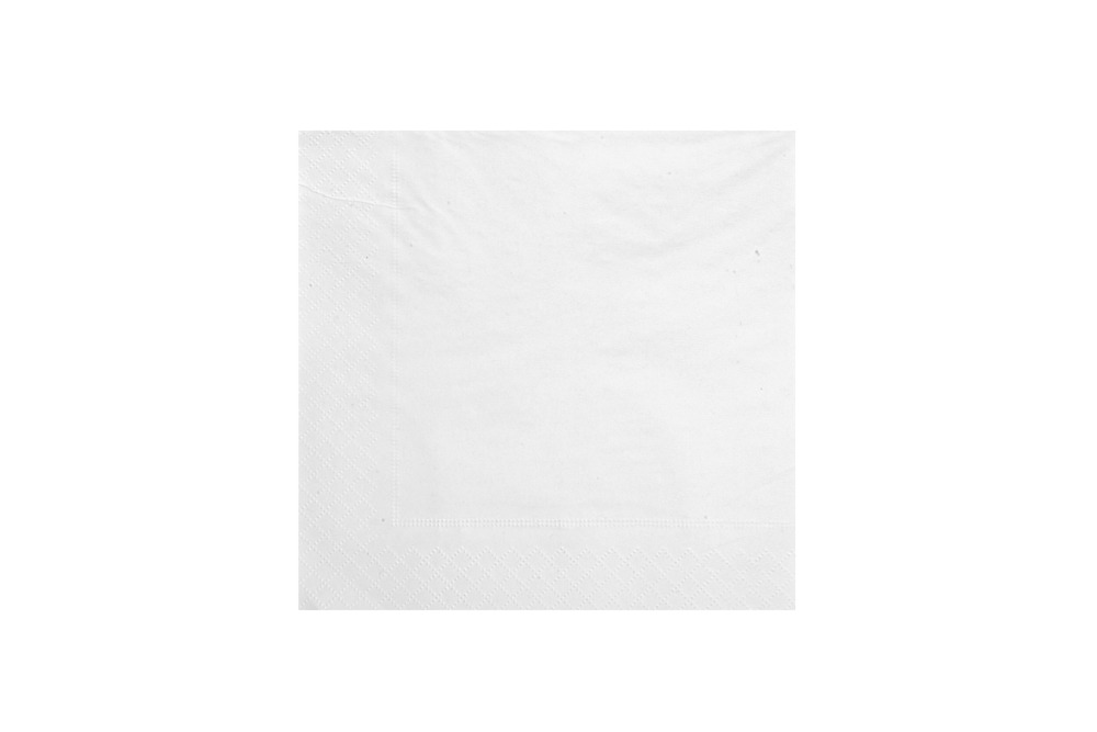 Serviette en ouate blanche 30 x 30 cm gaufrée-collée 2 plis pliée en 4 - 4800 unités - betik