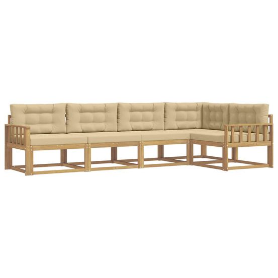 Ensemble de canapés d'extérieur 4 pc blanc et beige polyester
