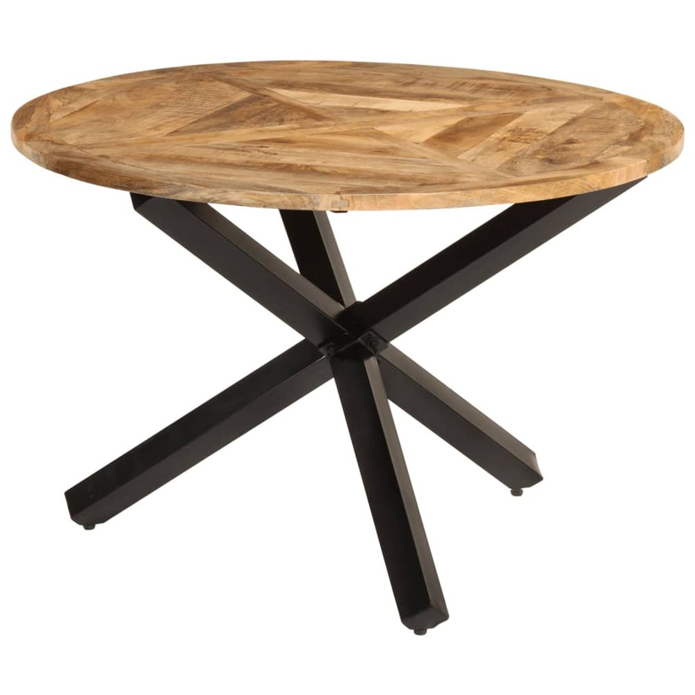Table à manger ø110x75 cm bois massif de manguier brut