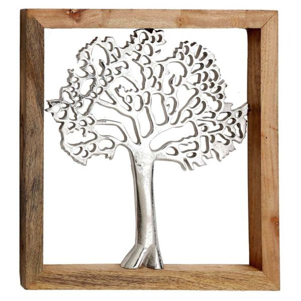 Cadre en bois et aluminium arbre de vie 37 cm