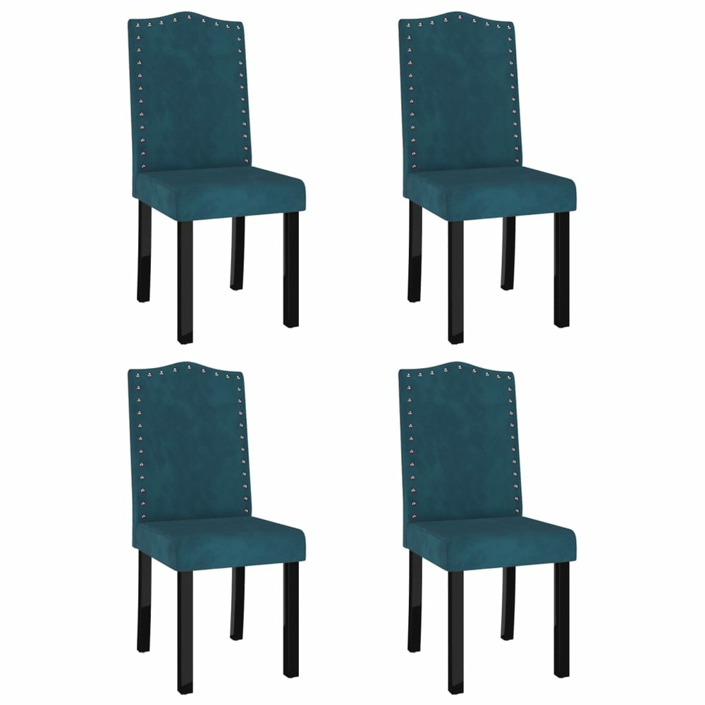 Chaises de salle à manger 4 pcs bleu velours