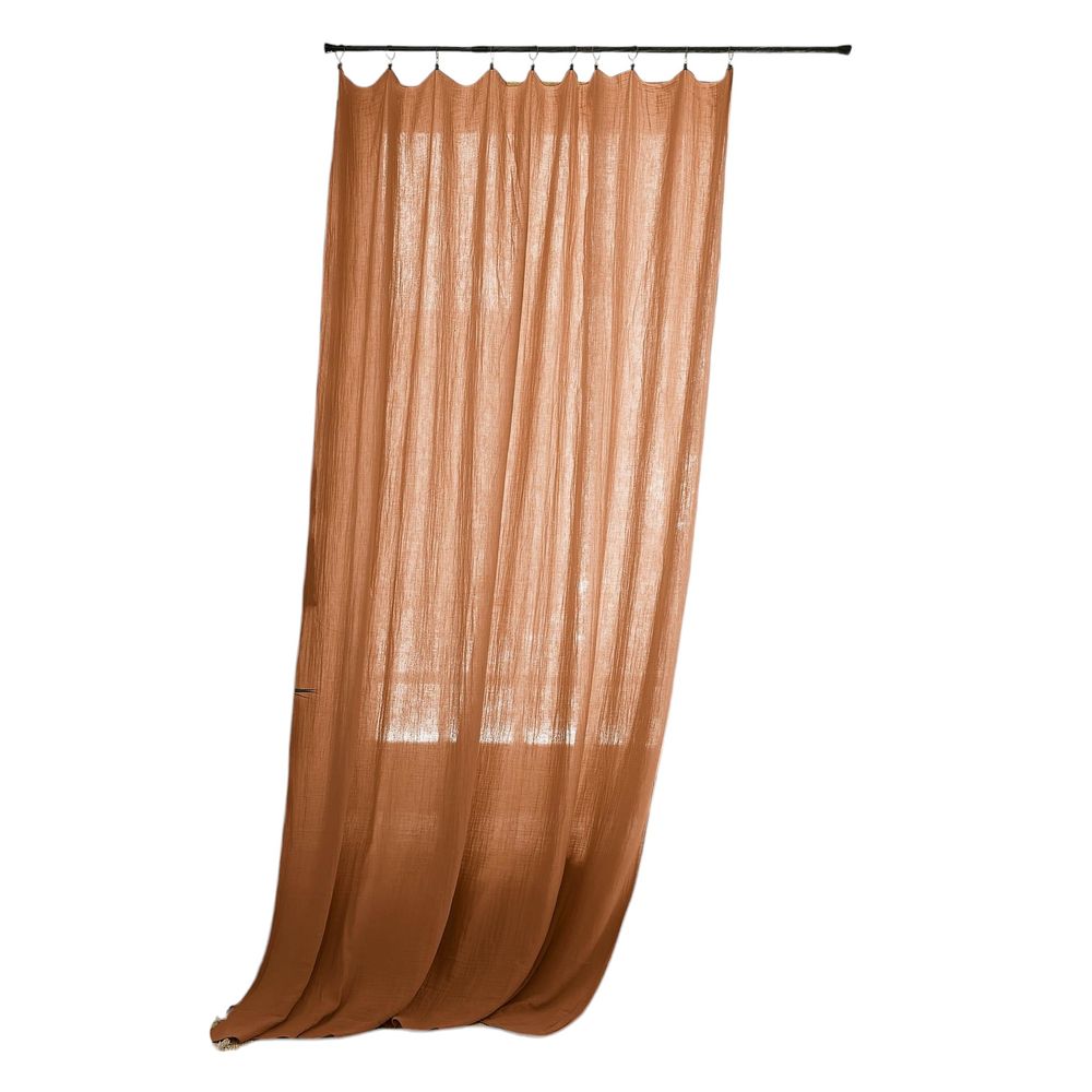Rideau ajustable + 8 anneaux pince collection gaia