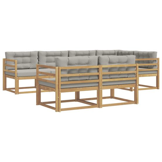 Ensemble de canapés d'extérieur 6 pc blanc et gris clair
