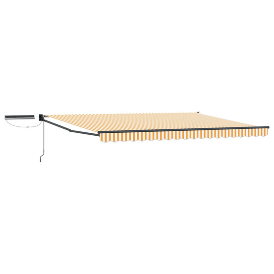 Auvent rétractable électrique orange et blanc 4,5 × 3 m