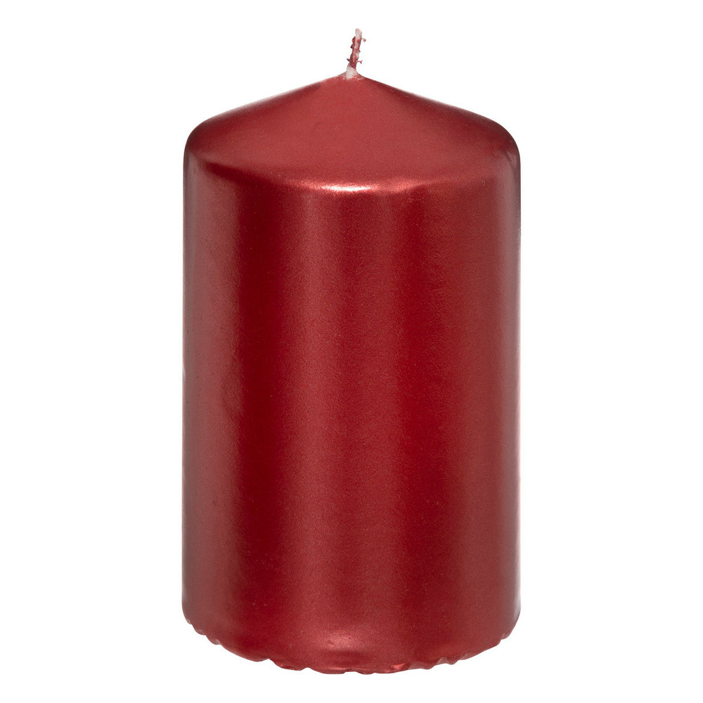Bougie ronde satin rouge 335g h 12 cm