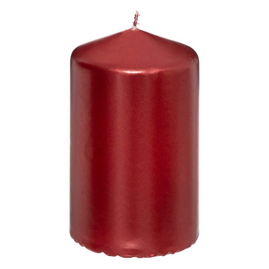 Bougie ronde satin rouge 335g h 12 cm