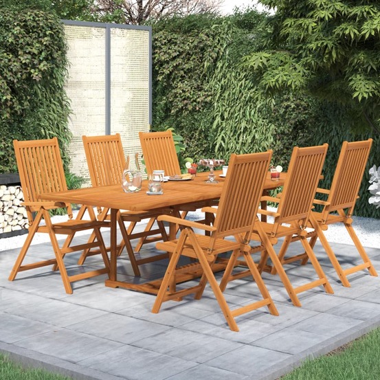 Ensemble à manger de jardin 7 pcs bois d'acacia massif