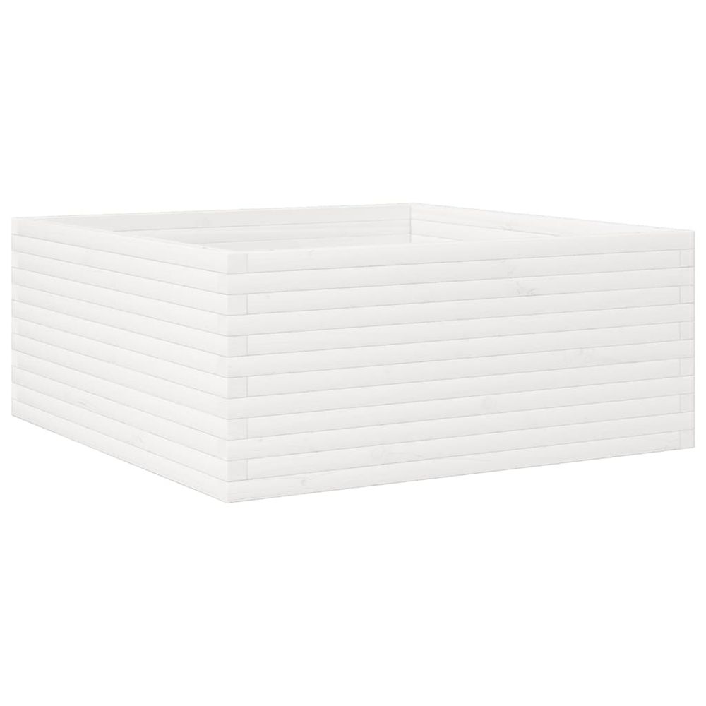 Jardinière d'extérieur blanc 110x110x46 cm bois de pin massif