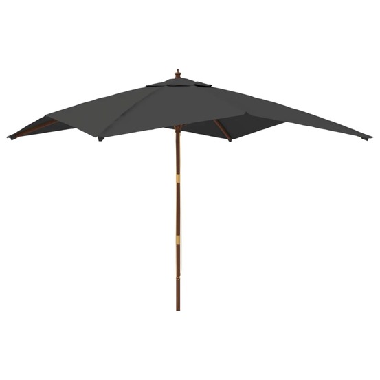 Parasol de jardin avec mât en bois 300 x 300 x 273 cm anthracite