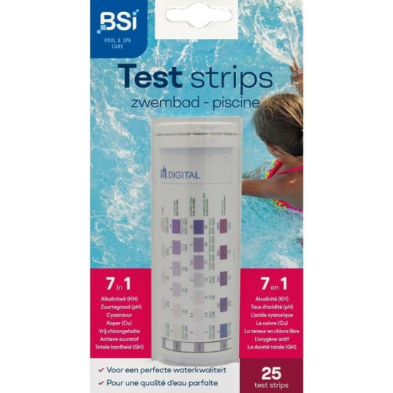 Bandelettes de test - - mesure la qualité de l'eau - test strips - piscine et spa - 7 en 1 - 25 bandelettes