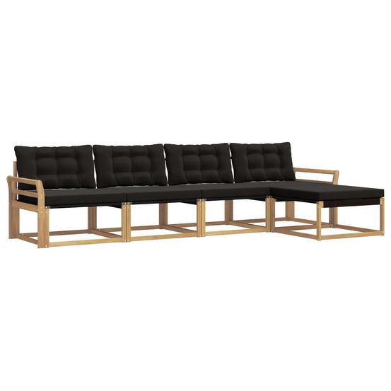 Ensemble de canapés d'extérieur 5 pc blanc et noir