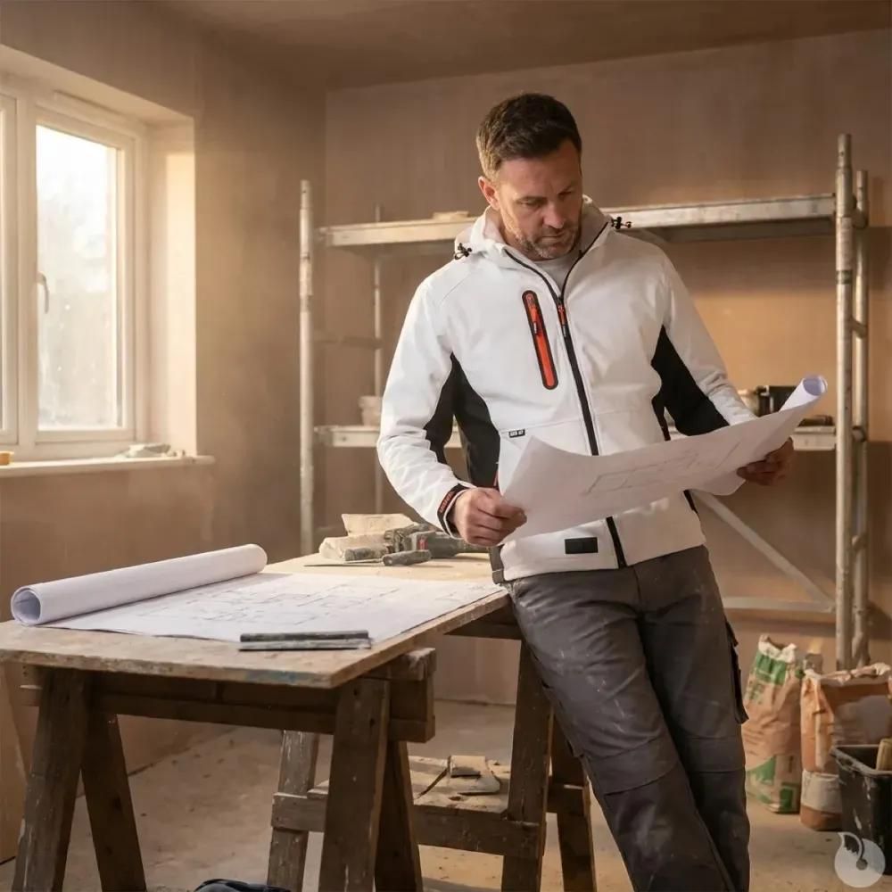 Veste softshell trystan herock® homme - noir & blanc