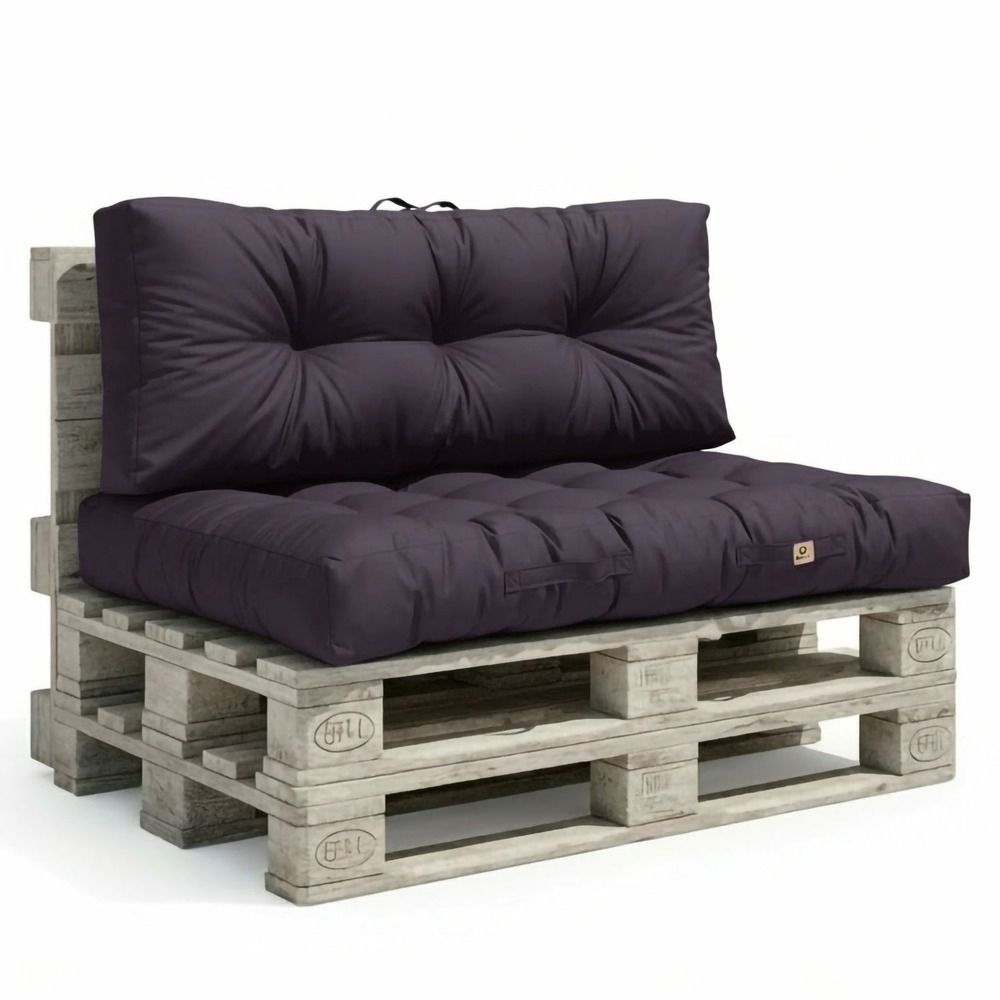 Coussins matelas pour palette 120x80x15 en polyester gris carbone