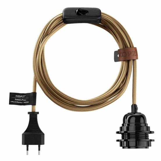 Luminaire corde bala fil électrique - coton gold