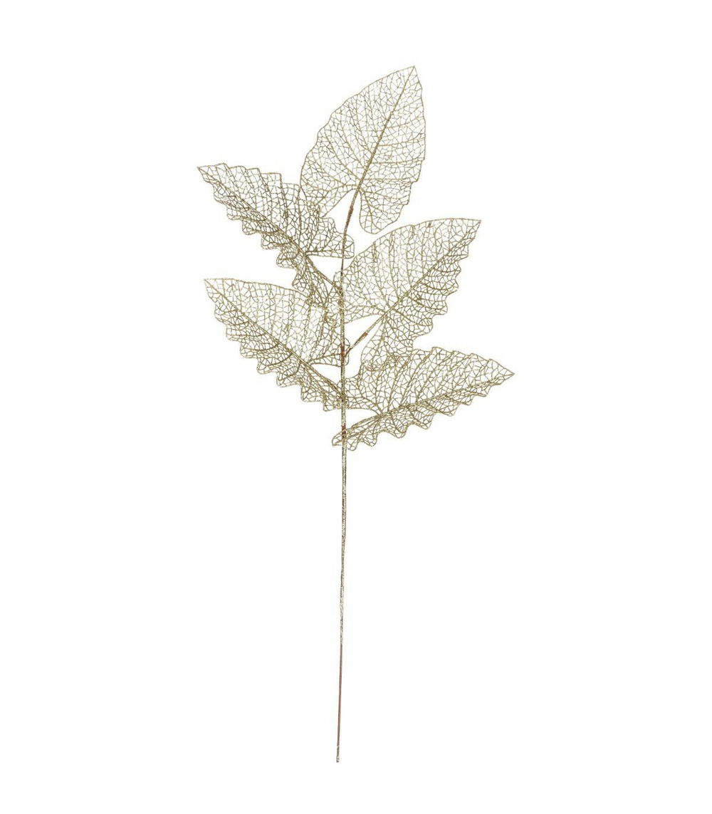 Branche décorative spéciale fêtes or pailleté h 80 cm