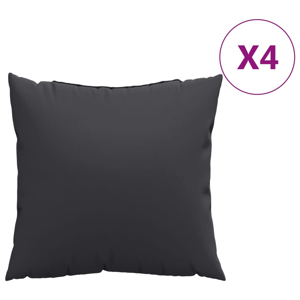 Coussins de canapé 4 pcs noir 60x60 cm tissu