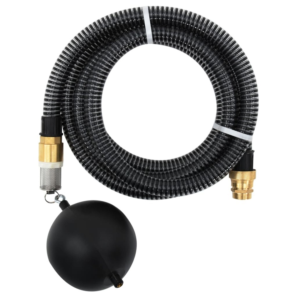 Tuyau d'aspiration avec raccords en laiton noir 1,1 20 m pvc