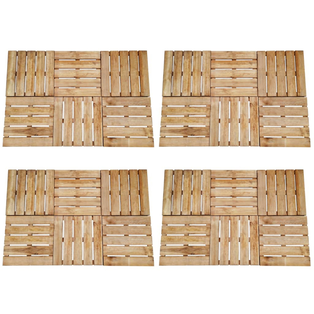 Dalles de terrasse 24 pcs 50x50 cm bois marron