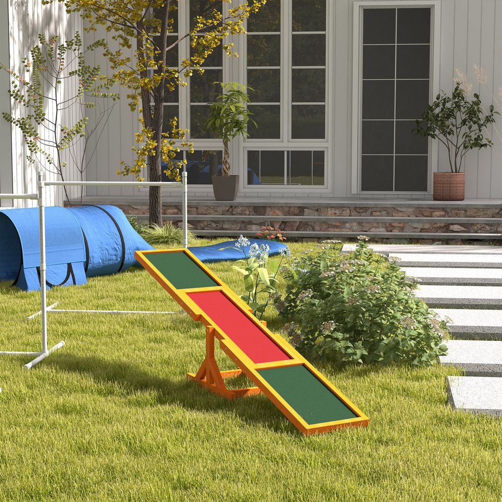 Bascule agility chien bois sapin antidérapant entraînement plein air 180cm - comfortxl pet living