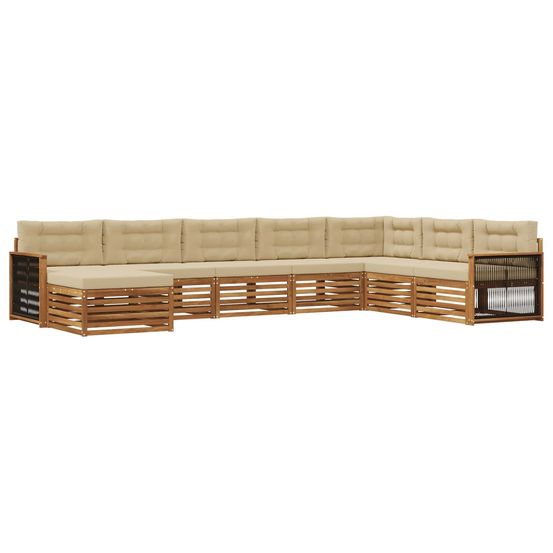 Ensemble de canapés d'extérieur 8 pc naturel et beige