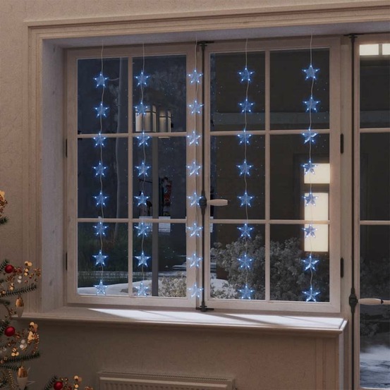 Guirlande lumineuse à étoiles led 200 led bleu 8 fonctions