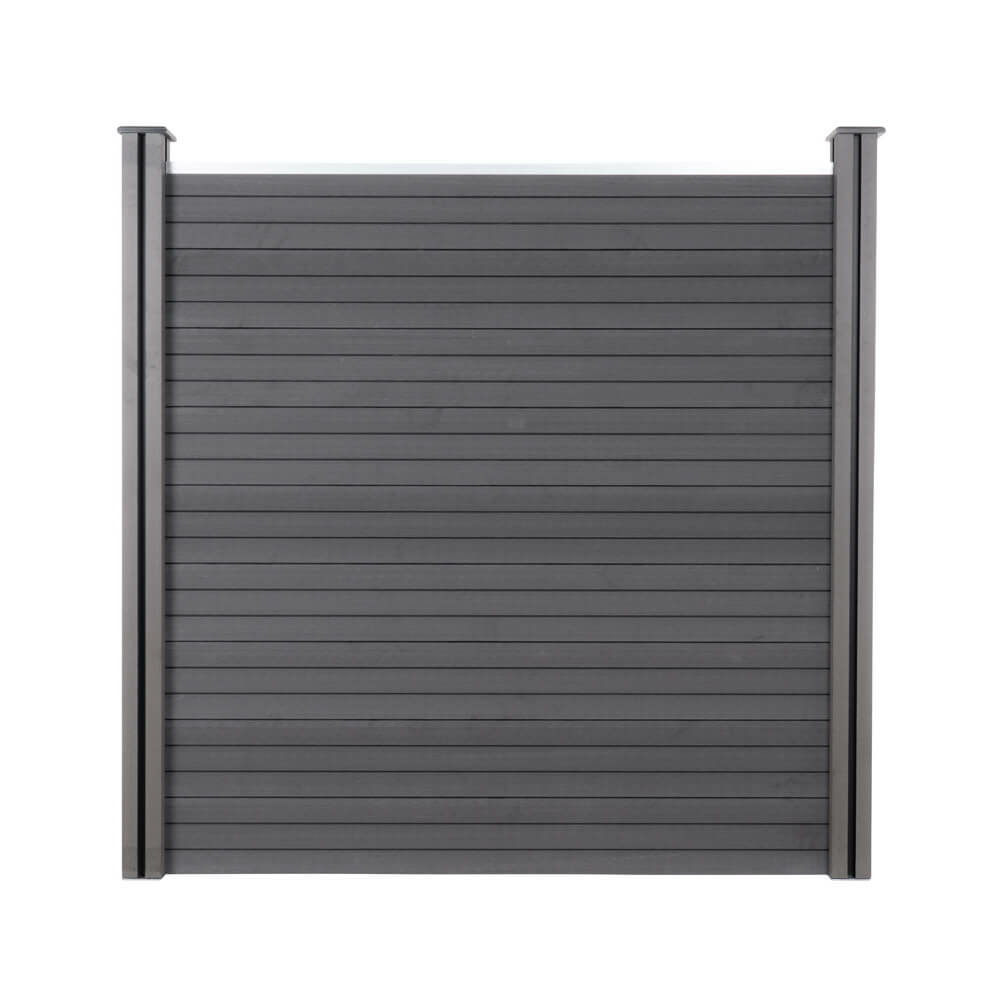 Home deluxe - clôture pare-vue wpc callado - anthracite, 1x élément + 2x poteaux - largeur : env. 186 cm, accessoires inclus i