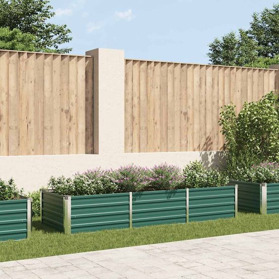 Bac potager rectangulaire acier galvanisé pour jardin terrasse vert 240x80x45cm
