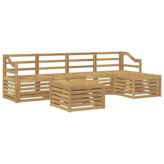 Ensemble de canapés d'extérieur 6 pc blanc bois d'acacia massif