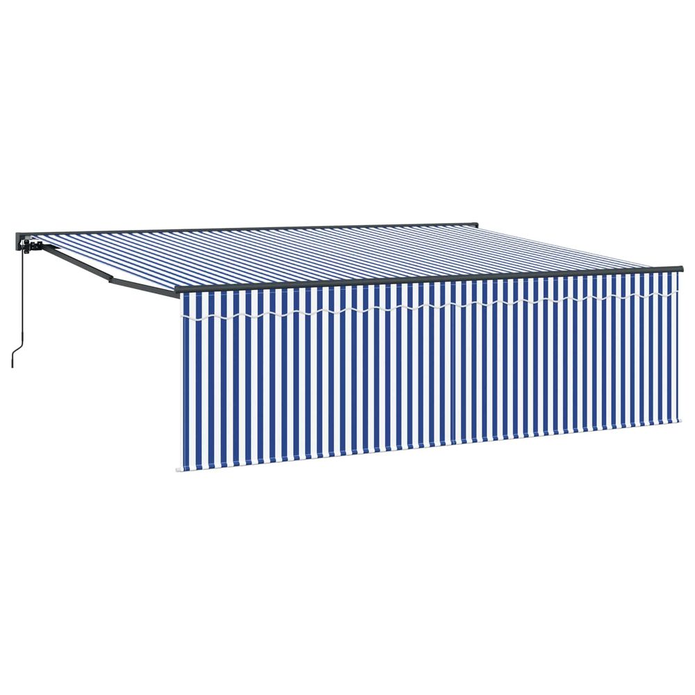 Auvent rétractable bleu et blanc 400 × 300 cm