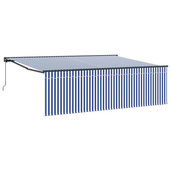 Auvent rétractable bleu et blanc 400 × 300 cm