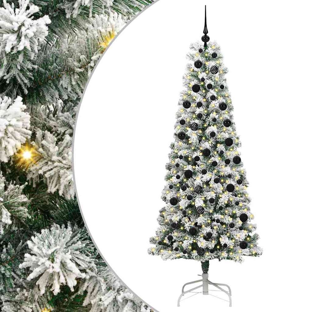 Sapin de noël artificiel à branches articulées vert et blanc